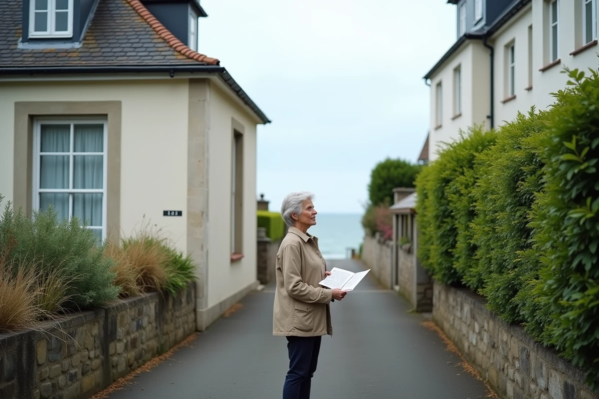 Comparaison entre une petite maison de pêcheur et une grande maison de bord de mer classique dans un village côtier français