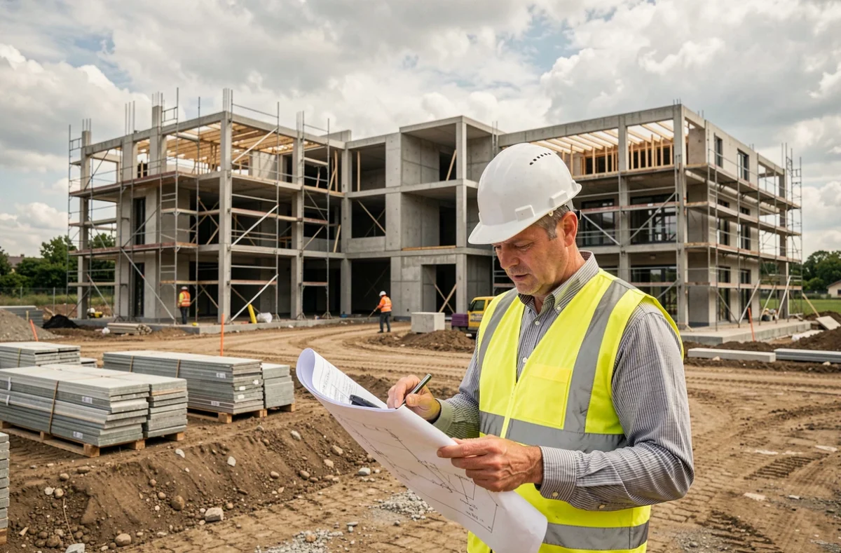 Chef de chantier Demathieu Bard Immobilier IDF sur un site de construction neuf à Chevilly-Larue