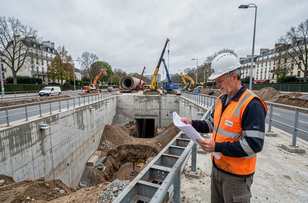 Ingénieur Eiffage Immobilier sur un chantier Grand Paris Express en banlieue sud