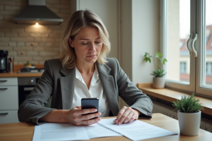 Femme d'affaires française dans une cuisine moderne parisienne