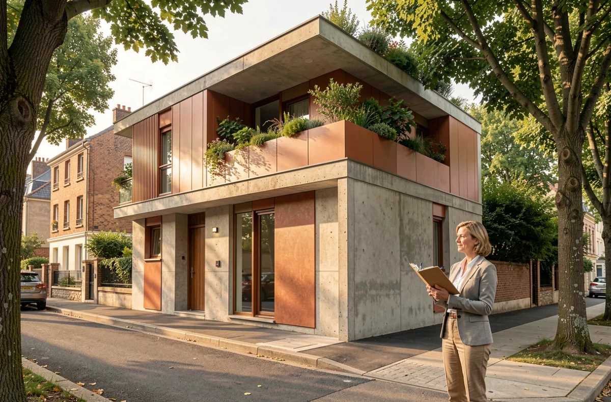 Immeuble résidentiel à taille humaine signé OGIC avec façade architecturale distinctive